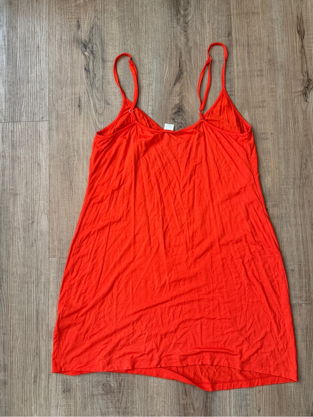 Women's Red Slip Tank Dress - Lightweight Spaghetti Strap Top - Picture 2 of 3